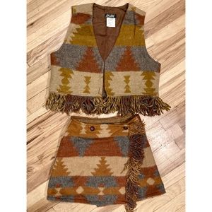 Vintage matching western skirt and vest